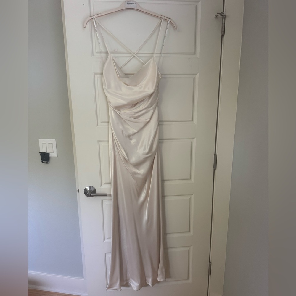 Shona Joy Cream Backless Dress